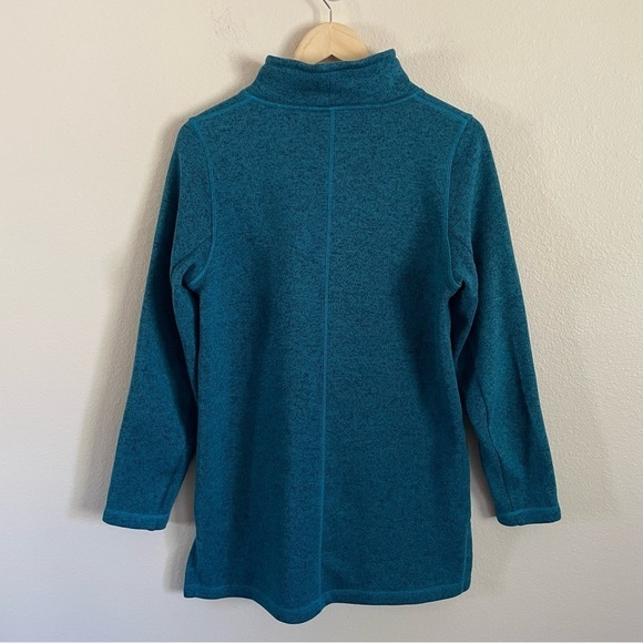 Lands’ End Mock Cross Neck Sweatshirt Teal Size Medium - Picture 6 of 9
